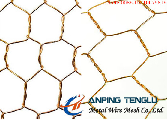 Kupferne sechseckige Draht-Mesh Mainly Used As Decorative-Messingmasche