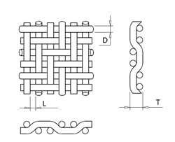 Maschendraht des unlegierten Stahls, Leinwandbindung (3-80) u. niederländische Webart (12-30) * (64-200)